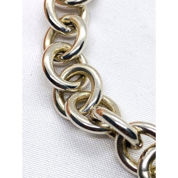 Tiffany & Co Sterling Silver 925 Rolo Bracelet 10x11mm Roind Tag - Picture 6 of 9